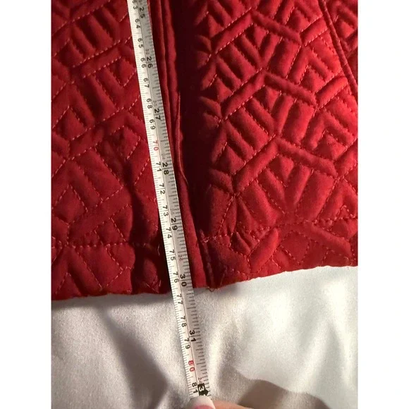 Gallery New York Dark Red Quilted Zipper Jacket Women's Medium Geometric Pattern - Picture 8 of 8